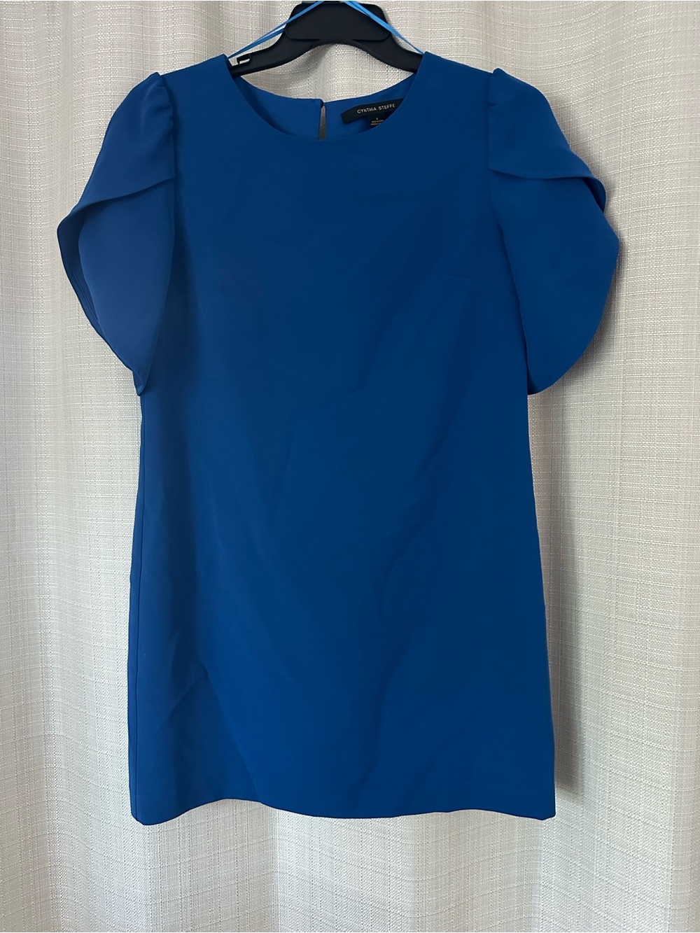 Cynthia Steffe Royal Cobalt Blue Tulip Puff Sleeve Women's dress 8